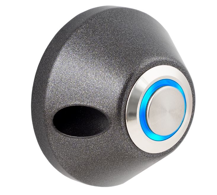 K�p alak� f�mh�zas nyom�gomb, k�k LED gy�r�vel NO/NC, OPS1L